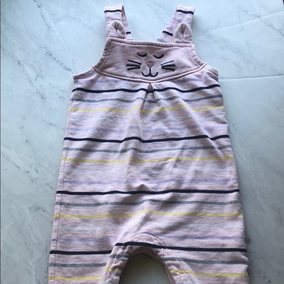 😻 Pink cotton cat Hanna Andersson overalls - 75cm - Picture 1 of 5